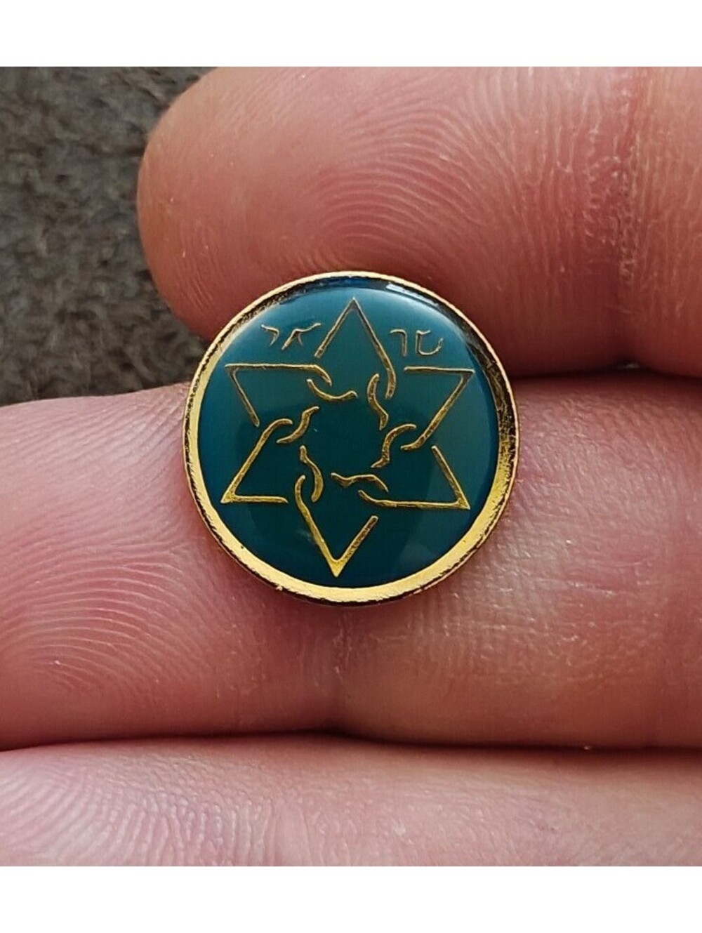 1980s Sar-El Israel Volunteer IDF Support Gold Tone Enamel Pin.